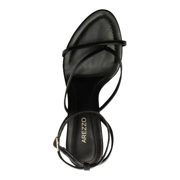Arezzo Women's Frankie High Geometric Wedge Thong Sandals Black Size 7 1/2 - Picture 3 of 4
